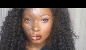 Transformación de chica quemada con maquillaje