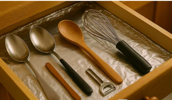 El truco del papel de aluminio en cajones de cocina: para qué sirve