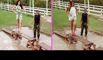 Osmel hace pasarela sobre lodo (VIDEO)