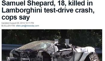 Joven choca y muere durante prueba de Lamborghini 