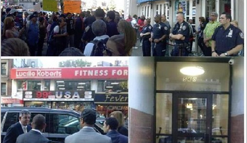 NY: protestan por presencia LF, quien fue sacado por puerta trasera restaurante 