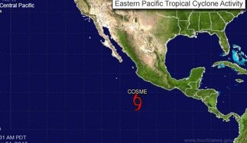 Se forma tormenta tropical Cosme frente a costa del Pacífico mexicana