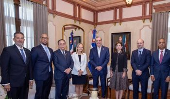 El presidente Abinader ofreció un almuerzo a funcionarios FMI, acompañados por el gobernador BCRD, Valdez Albizu