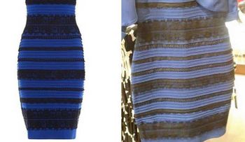 Explicación de la ciencia para el vestido azul y negro o blanco y dorado 
