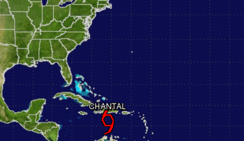 Chantal se debilita y baja su trayectoria