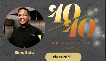 Elmo Bida es incluido en el "40 Under 40" 2026 de Club + Resort Chef
