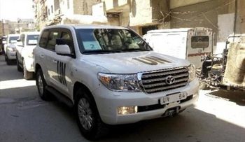 Balean vehículo de expertos que investigan armas químicas 