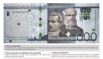 BCRD pone a circular un nuevo billete de RD$2,000.00