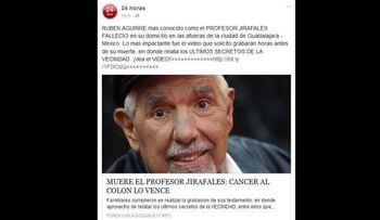El cáncer del colon vence a Rubén Aguirre, el "Profesor Jirafales"