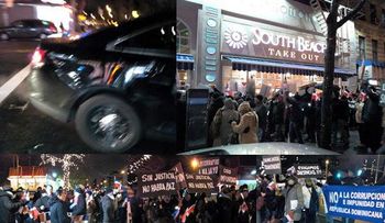 Lanzan huevos a policías NY durante marcha contra corrupción RD en Alto Manhattan