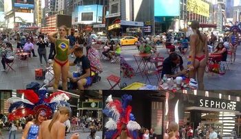 Se exhiben pintadas desnudas frente a consulado RD en NY  