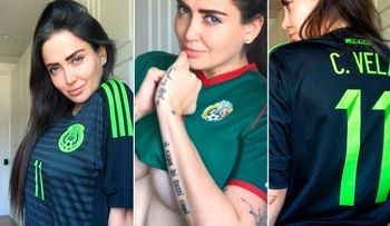 Una conejita de Playboy enseñó de más para apoyar al seleccionado mexicano