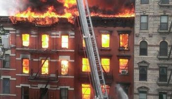 Fueron 12 los heridos por incendio y derrumbe de edificio en Nueva York 