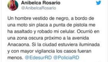 Periodista Anibelca Rosario denuncia que fue asaltada