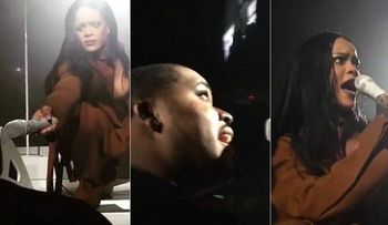 Rihanna y su reacción luego de que un fanático tomara el micrófono