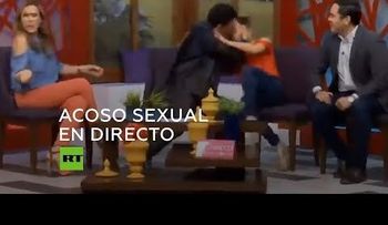 Acoso en directo: Repudian a exfuncionario que intentó besar por la fuerza a una presentadora de TV