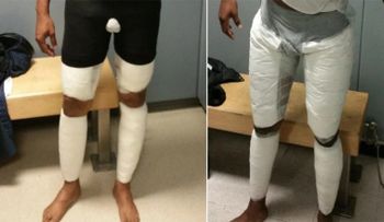 Arrestan dominicanos Ariel García y Elvin Montilla Sosa, en el JFK con cocaína en pantalones  