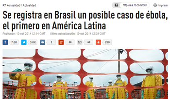 Se registra en Brasil un posible caso de ébola, el 1ro en América Latina