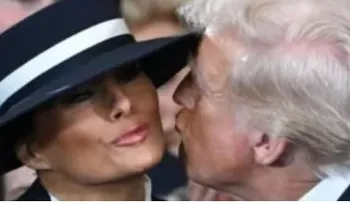 Hard brim of the hat prevented the kiss: Trump and Melania
