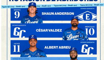 Licey anuncia rotación para esta semana
