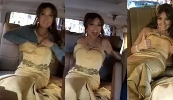 Thalía se cambió de vestido en el auto, su marido la filmó y el video es furor en Instagram