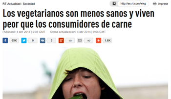 Los vegetarianos son menos sanos y viven peor que los consumidores de carne  