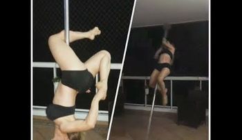 La Materialista sufre peligrosa caída mientras practicaba pole dance