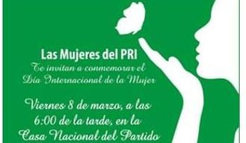 El PRI realizará acto para reconocer a las mujeres, este viernes 8 de marzo