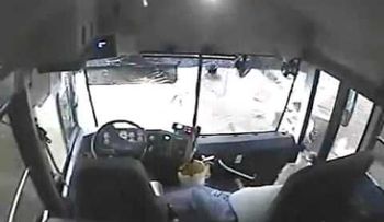 Video: Autobús choca contra camión porque conductor leía mensaje en celular
