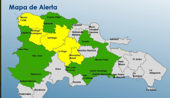 COE eleva alerta en 5 provincias; 12 y DN en verde