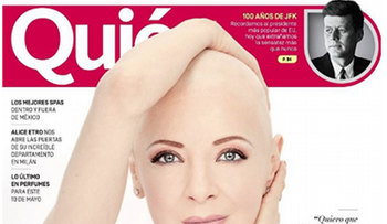Edith González, pese a su terrible enfermedad posa sin peluca para la portada de una revista