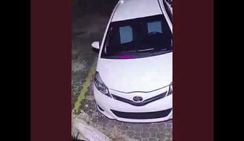 Quién se salva de los delincuentes; una mujer robando espejo de un carro en Los Prados