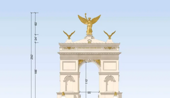 Propuesta de arco de Donald Trump genera rechazo pero avanza