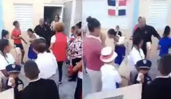 Policía arresta a Angel Vargas, el padre que sacó de manera violenta a su hija de escuela en Nagua