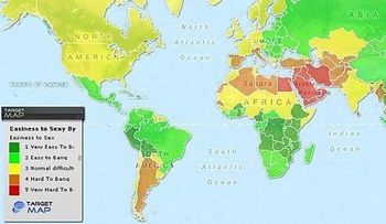 Mapa ubica a las mujeres del mundo más fáciles de conquistar