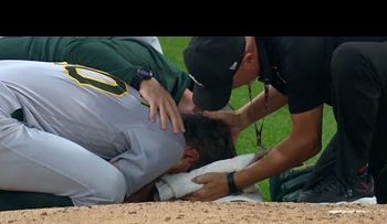 Pitcher recibe pelotazo en la cara con batazo de 100 millas