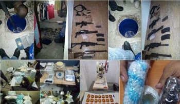 DNCD y MP decomisan armas de fuego y una caleta, desmantelan un laboratorio de sustancias controladas