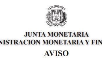 Aviso de la Junta Monetaria