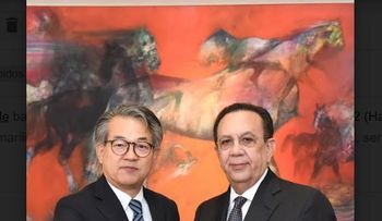 Valdez Albizu intercambia impresiones sobre economía de RD con embajador del Estado de Japón