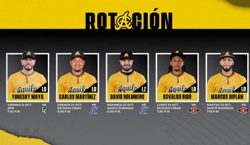 Águilas anuncian rotación segunda semana; Maya lanzará este viernes