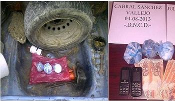 La DNCD apresa tres hombres en flagrante delito, uno cargaba una pistola chilena