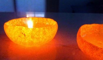 Mira cómo hacer velas de mandarina