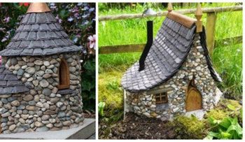 Casas miniatura de piedra para decorar el jardín