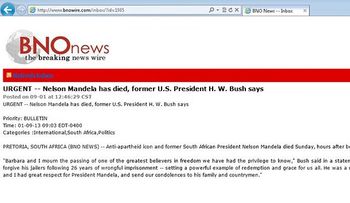 Un comunicado erróneo de la oficina de George H.W. Bush da por muerto a Mandela 