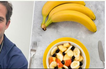 Advertencia sobre comer piña, platano o uvas por la noche