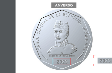 BCRD emite monedas de RD$25.00, año 2023