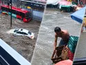 Huracán Simón inunda Acapulco: calles anegadas, vehículos atrapados y transporte suspendido