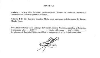Danilo Medina emite nuevos decretos; designa directora Proindustria