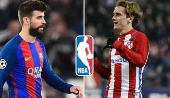 El cruce entre Gerard Piqué y Antoine Griezmann por los playoffs de la NBA