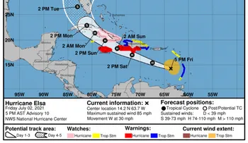 Huracán Elsa mantiene su amenaza por la parte sur del país (Barahona) donde generará oleaje fuerte 